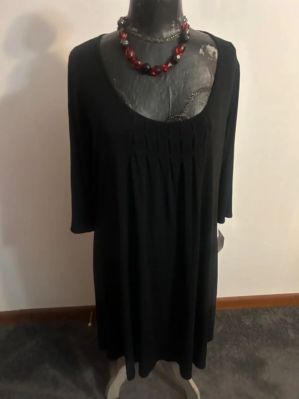 Eileen Fisher Black Scoop Neck Women's dress Classic Comfortable Style